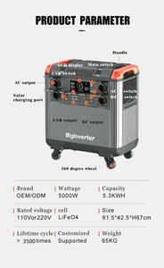 Estación de Energía Portátil UPS de 5000W y 5376Wh, Impermeable, Generador Solar de 110V/220V, Sistema de Energía Solar de 5000W, Generador Solar Portátil - Product Image 3