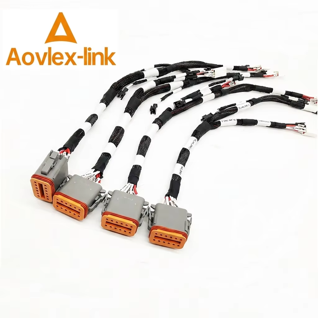 Deutsch Pigtail AWG16 Wire Way Waterproof Automotive Electrical Connector Waterproof DT 2P 3P 4P 8P Male & Female Wire Harness