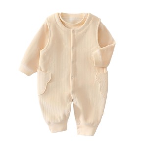 Mono de bebé con forro polar, grueso, unisex, para otoño e invierno, con botones y bolsillos para bebés - Product Image 5
