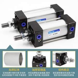 กระบอกลมมาตรฐาน Qingze Sc ขนาด 32x100 S Lb แบบเหล็กเชื่อมประกอบ พร้อมบัฟเฟอร์ปรับได้ - Product Image 3