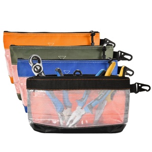 Waterproof Mesh Multi-Functional Classic Clear Small Polyester <b>Tool</b> Pouch <b>Bag</b> Heavy Duty High-Capacity Buckle Closure OEM - Product Image 6