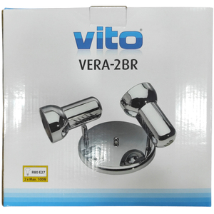 โคมไฟติดผนังโลหะสีขาว 2xE27 ที่ใส่หลอดไฟ อุปกรณ์ให้แสงสว่างภายในอาคาร - Product Image 2