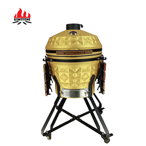 Chinese Top Hot Sale Auplex 24 Inch Diamond Surface kamado <span class=keywords><strong>Grill</strong></span> with Stainless Steel Stand for Outdoor and Picnic - Product Image 4