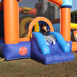 Thương mại Inflatable PVC lâu đài nhà bị trả lại với trượt sân sau nhảy nhà - Product Image 5