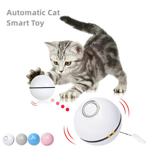 Juguetes Automáticos Inteligentes para Gatos, Bola Interactiva con Catnip, Recargable por USB, Rotación Automática, Plumas LED Coloridas, Campanas, Juguetes para Gatos y Gatitos - Product Image 1