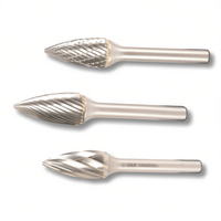 Fraise rotative à flamme en carbure monobloc TTake AB8600, à cannelure en O, diamètre 12,7 mm, longueur 25 mm, queue de 6 mm, brillante, non revêtue