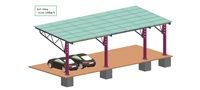 Structure de carport simple personnalisée en acier, au design de type abri, avec auvent solaire pour stationnement de voitures, carports solaires