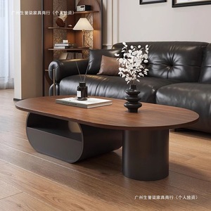 French Style Solid <b>Walnut</b> <b>Coffee</b> <b>Table</b> With Storage For Living Room - Product Image 4