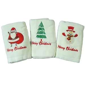 Handuk hadiah liburan dekorasi terbaik handuk mandi tangan Natal bordir dengan gambar sulaman