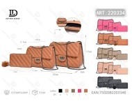 Set di tre borse a tracolla e portafogli da donna in vera pelle, motivo a tinta unita, per tutte le stagioni - Product Image 1