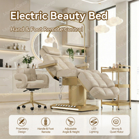 Fauteuil de Beauté Électrique Professionnel 3 Moteurs en Cuir Premium pour Soins du Visage, Inclinable, Hauteur et Dossier Réglables, Ergonomique pour Salon