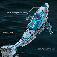 13099 Ensemble de construction créatif mécanique Cyber Blue Dolphin pour enfants, jouet éducatif en plastique ABS, fantaisie