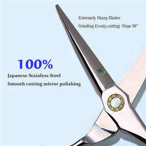 Tijeras de peluquería Inoue Kazuko de 6,0 pulgadas, hoja afilada de acero inoxidable, tijeras planas profesionales con mango largo - Product Image 1