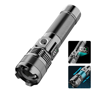 19Baba High <b>Power</b> Aluminum Alloy Flashlight 100-200m Range Rechargeable Zoom Outdoor Home Use - Product Image 1