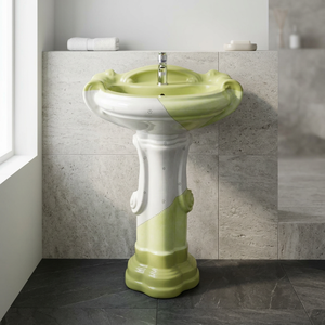Europe Vintage Style China Handmade Washbasin Luxurious Artistic Bathroom Sink Ceramic Basin Vintage ceramic Sink - Product Image 3
