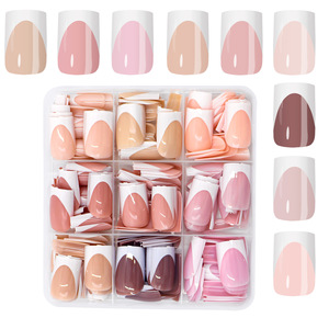 <span class=keywords><strong>Uñas</strong></span> Postizas Francesas Pre-Diseñadas de Media Cobertura, <span class=keywords><strong>Uñas</strong></span> Artificiales con Puntas Francesas de Cobertura Completa, 216 Piezas - Product Image 5