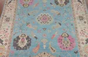 Nouveau Tapis de Salon Indien Oushak Fait Main Élégant en Coton 11' 9" X 8' 11" Tapis Noué Anti-Dérapant à Poils Plats Convivial pour Animaux de Compagnie - Product Image 2