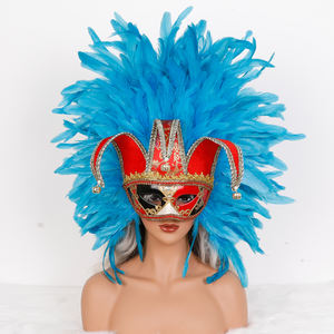 <span class=keywords><strong>Masque</strong></span> de cosplay en plumes véritables douces de style vénitien pour femme, <span class=keywords><strong>fait</strong></span> <span class=keywords><strong>main</strong></span>, couleur personnalisée, taille personnalisée, pour festival, activité, fête - Product Image 5