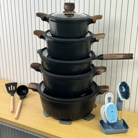 Ensemble de casseroles en alliage d'aluminium, induction, luxe, neuf, de haute qualité, 21 pièces, revêtement antiadhésif en granit