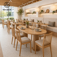 Meubles de restaurant Ron Group, chaise en bois massif, siège haut en tissu, banquette moderne de luxe, table rectangulaire en bois pour café