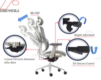 Guangdong Foshan Usine Vente Directe Réglable Ergonomique Bureau Mesh Chaise pour Conférence Réunion