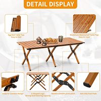 Table de pique-nique de jardin portable en aluminium personnalisée, design moderne, pliable, table à œufs pour le camping, mobilier d'extérieur