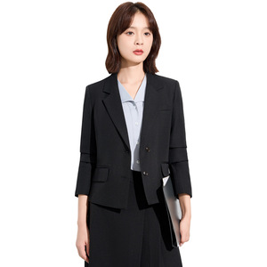 Gray Women's Suit Set Two Piece Skirt Formal Wear Professional Office Workwear Anti Wrinkle Solid Color Woven Polyester - Product Image 5