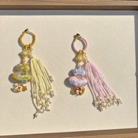 Pendentif de sac ou de voiture en tissu brodé double face de style chinois, motif gourde, en brocart Song, représentant un patrimoine culturel immatériel fini