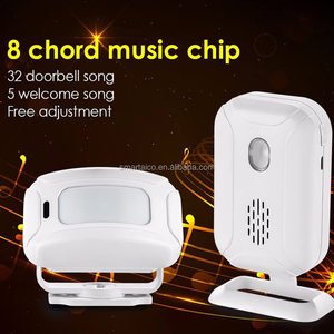 Không dây <span class=keywords><strong>PIR</strong></span> cảm biến chuyển động Detector an ninh báo động kêu vang cửa hàng văn phòng nhà cửa trước nhập cửa chào mừng chuông cửa - Product Image 3