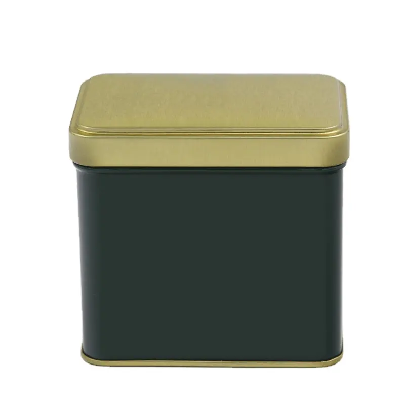 Caja de lata para té, contenedor rectangular para embalaje de té
