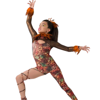 Costume de danse de ballet pour filles, motif animaux de la jungle, puissant et imposant, en Spandex/Nylon, pantalon inclus, en stock