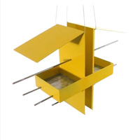 Mangeoire à oiseaux personnalisée JH-Mech, facile à nettoyer et à remplir, avec des plateaux d'alimentation en maille à structure équilibrée, en métal thermolaqué, suspendue.