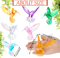 Ornements suspendus en acrylique en forme d'oiseaux colibris, figurines animales brillantes et irisées, à suspendre pour la décoration des arbres de jardin, cadeaux de fête