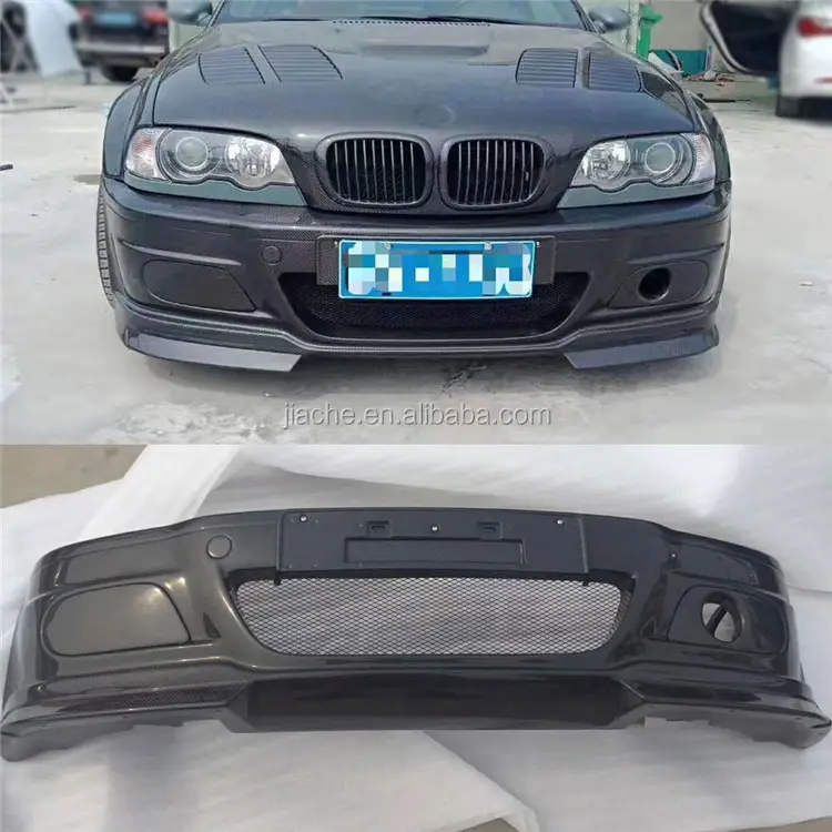 Karbon Fiber ön tampon koruması Çamurluk BMW 3 Serisi Için E46 M3 Kafa Tampon Ön Facelift Araba Styling