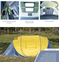 Tente pliante portable robuste et personnalisée pour 4 à 6 personnes, idéale pour le camping, la randonnée et les voyages en plein air, avec logo