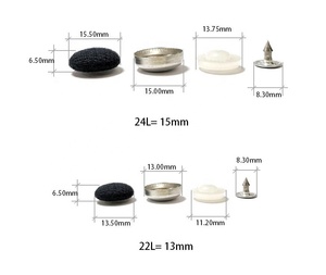 Bottone in plastica per cappellino da baseball con fibbia, tutte le misure, 15mm 13mm - Product Image 4