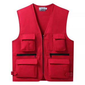 Gilet de travail multi-poches en fibre de polyester bleu paon pour hommes - Product Image 3