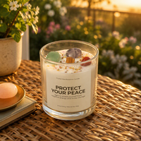 Bougie artisanale romantique en cire de soja parfumée aux fleurs séchées et aux cristaux, dans un bocal en verre, pour la décoration de la maison et comme cadeau pour la Saint-Valentin