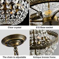 Lustres en cristal exclusifs transfrontaliers, luminaires de plafond en bronze, LED 360° haute luminosité, protection oculaire pour salons