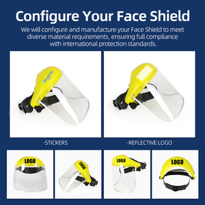 Protector facial transparente Máscara de visera de PC antisalpicaduras montada en la cabeza ajustable de cara completa - Product Image 5