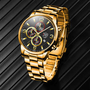 DEYROS reloj hombre relojes de moda de lujo para hombre deportes correa de acero inoxidable reloj de pulsera de cuarzo calendario reloj luminoso - Product Image 2