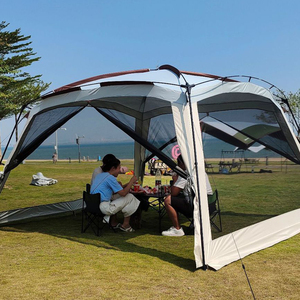 Tienda Gazebo plegable de tela Oxford para exteriores Extra grande para 10-12 personas, tipo de refuerzo recto, pérgola para acampar y fiestas - Product Image 1