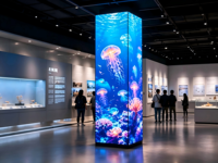Écran LED carré à quatre côtés P2.5 pour intérieur, écran vidéo numérique personnalisé pour salles d'exposition et intérieurs commerciaux