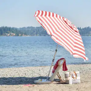 定制标志高品质广告6英尺户外太阳伞聚酯折叠沙滩伞