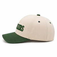 Casquette de baseball unisexe vintage personnalisée de haute qualité, décontractée, à deux tons, structurée à 5 panneaux, brodée en 3D