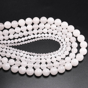Cuentas sueltas redondas de calcedonia blanca cristalina para pulseras DIY, cuentas de piedra natural al por mayor de 6mm, 8mm, 10mm, 12mm, 14mm, 16mm - Product Image 1