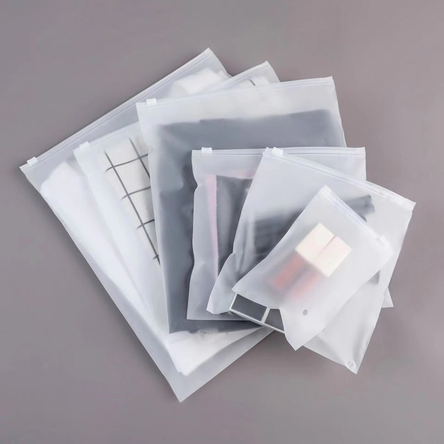 YC Hot Sale Custom Printing Logo Plastic Zipper Top Frosted Transparent Zipper Bag for Clothing Packaging Bag