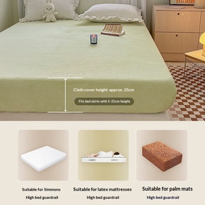 Drap-housse en polaire couleur unie DL, anti-statique, en polyester, avec impression active, pour hôtel et maison, OEM - Product Image 2
