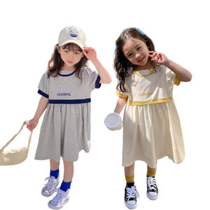 Vestido Deportivo Informal de Verano para Niña, de Algodón, Bicolor - Product Image 1