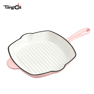 Sartén Europea Rosa con Rejillas Verticales que Separan la Comida del Aceite, Apta para Todas las Estufas y Hornos, Cuadrada de 25 cm, para Asar Pollo - Product Image 3